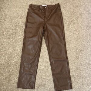 No Boundaries Brown Faux Leather Pants